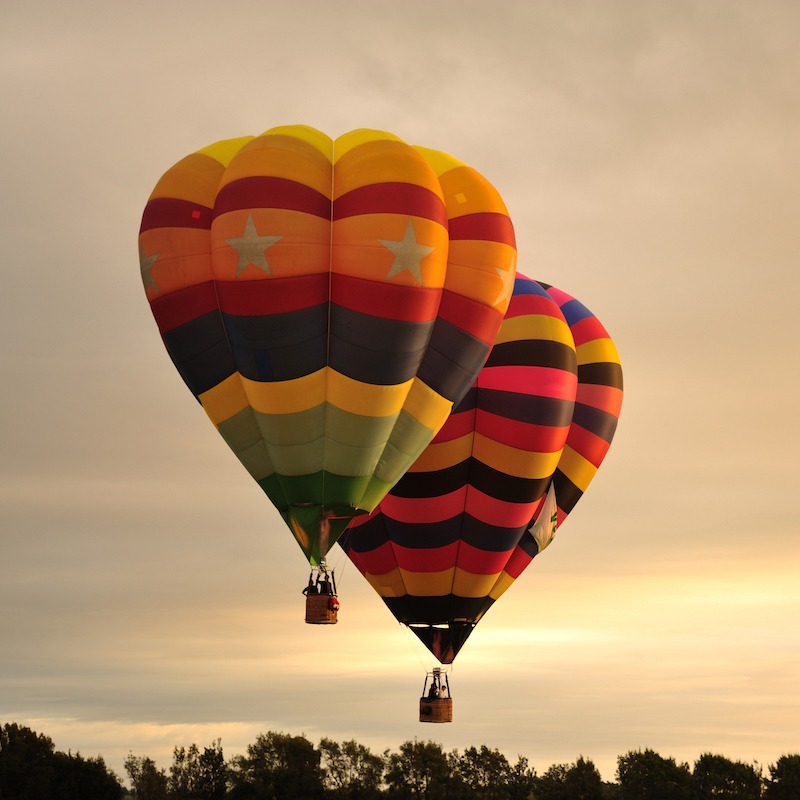 Hot Air Balloon - Enjoy a bird's eye view of the spectacular scenery as your balloon follows the breeze.