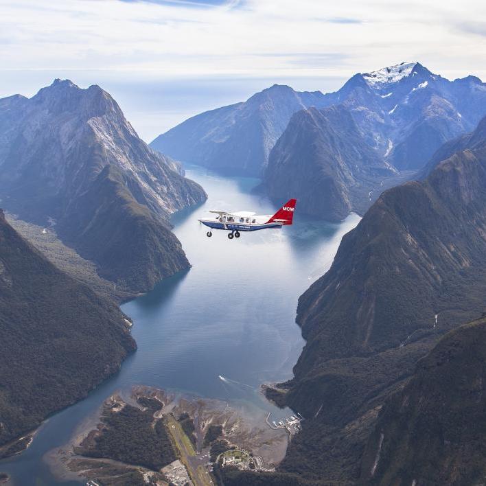 Milford Sound Scenic Flights - Enjoy uninterrupted views of the magnificent Southern Alps, Fiordland National Park and Mt Aspiring National Park on Milford Sound Scenic Flights.