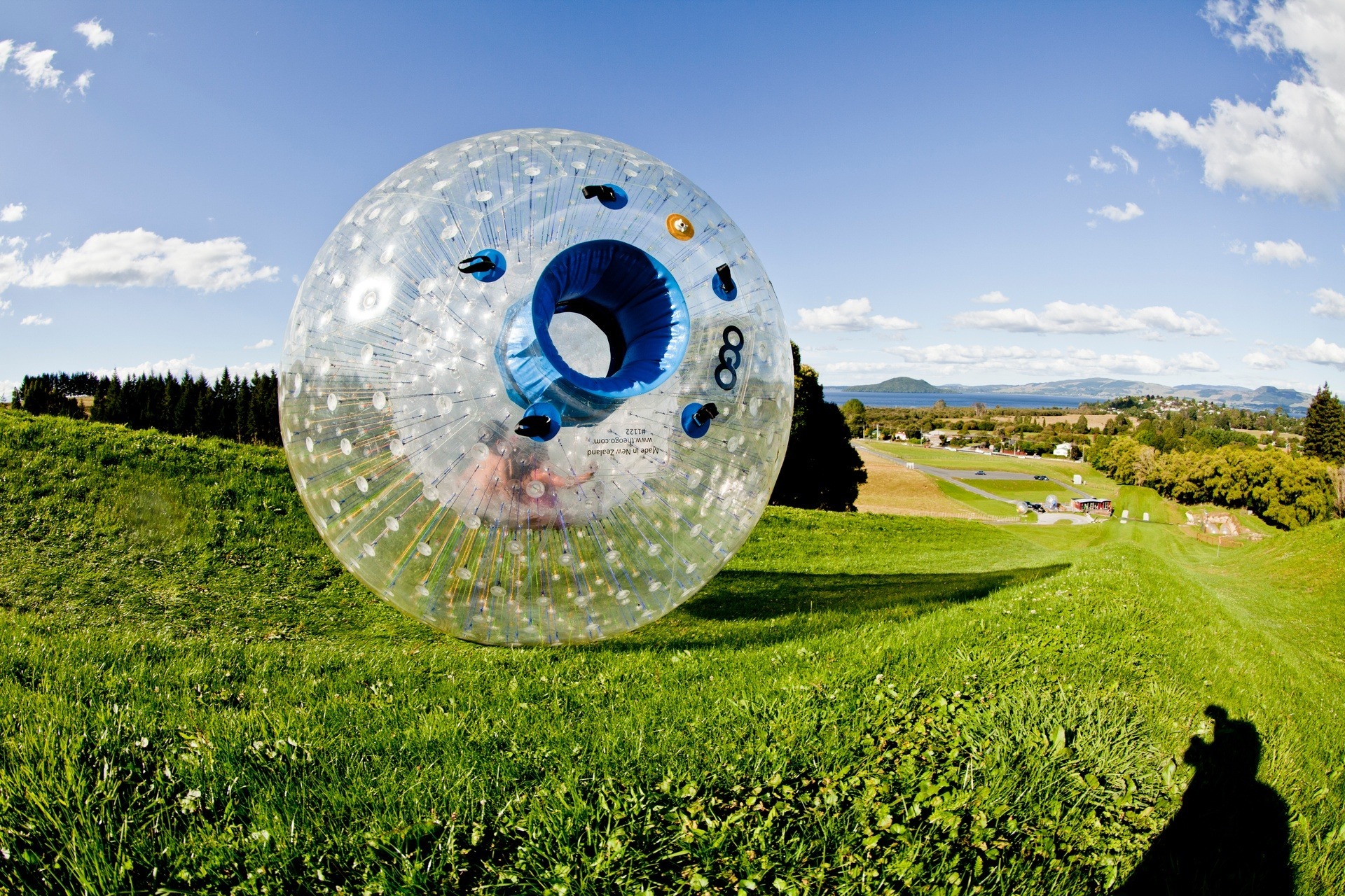 Zorbing at OGO, Rotorua, in New Zealand