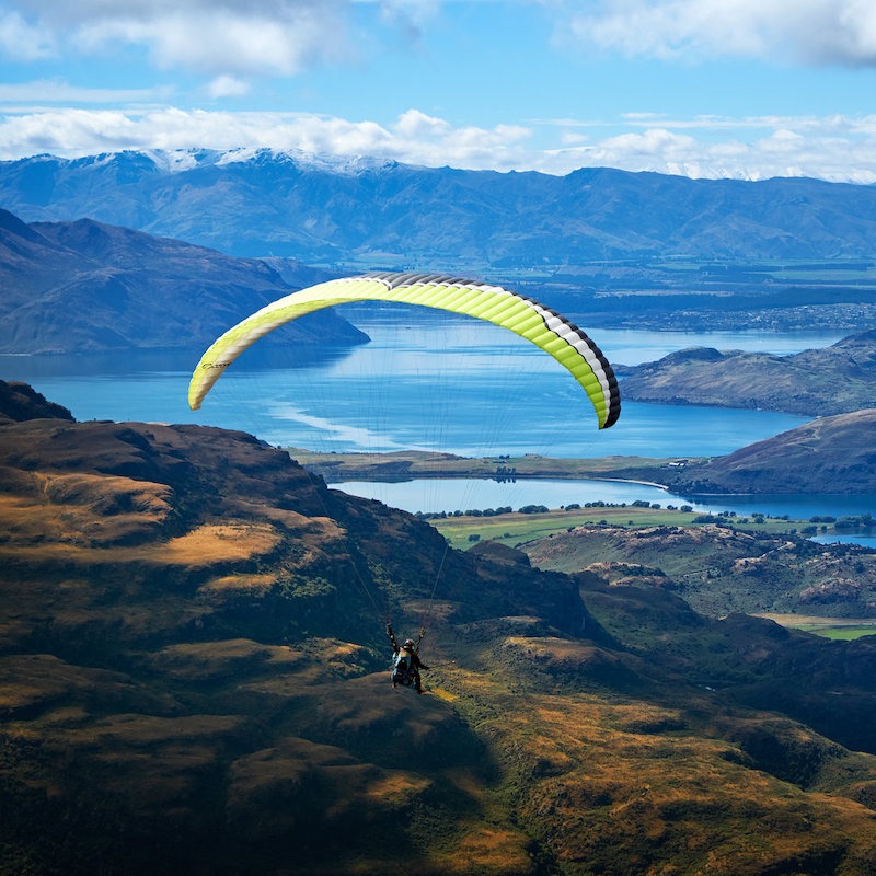 Paragliding / Hang Gliding - Experience the thrill of flying high above the terrain while you soakin New Zealand's most spectacular views.